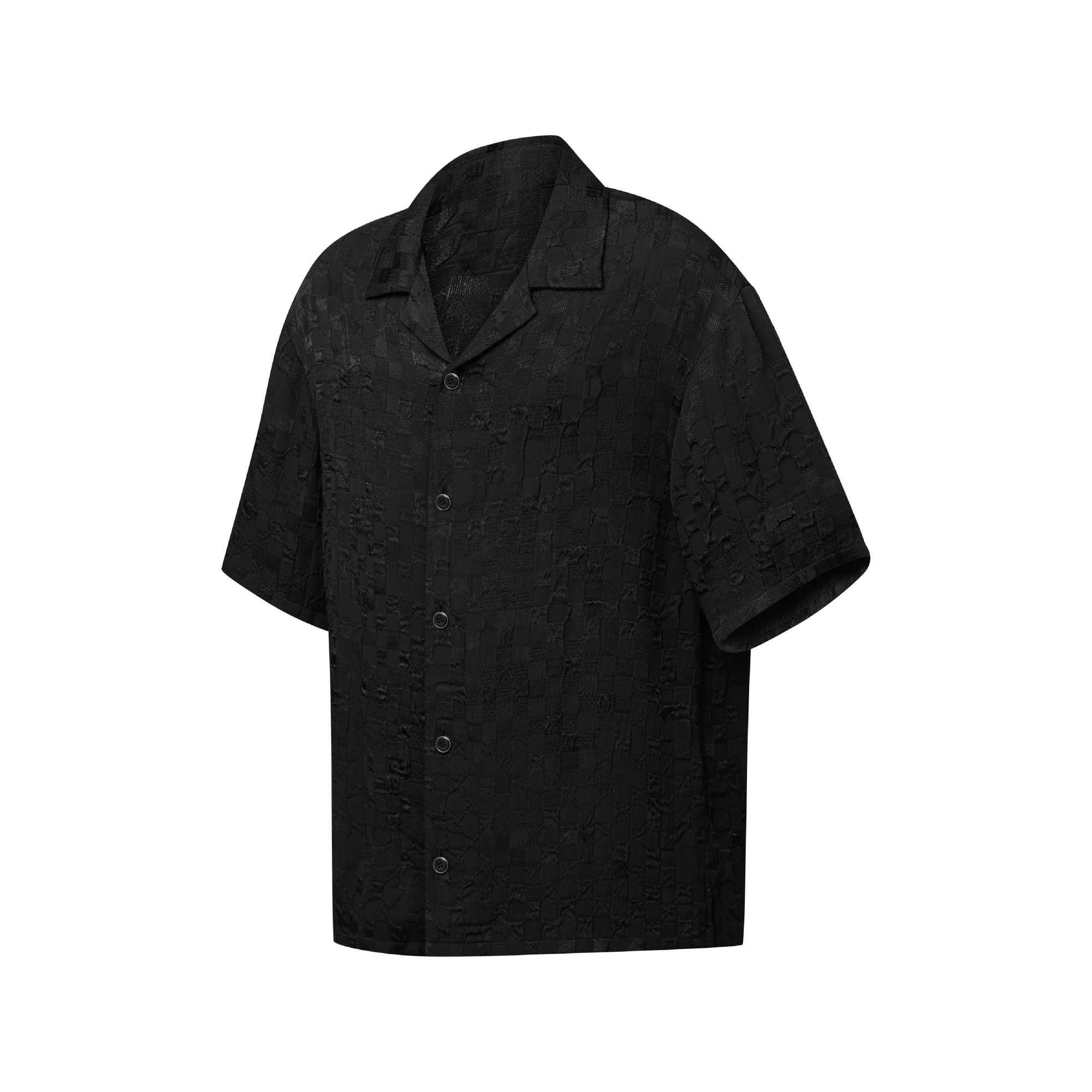 Lu. Puff Jacquard Shirts / Black ルミカ Camisa de Manga Curta com Jacquard de Grafismo - Ready-to-Wear